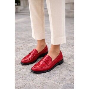 Franco Sarto Women's Eden Studded Loafers in red Size 6 NWB